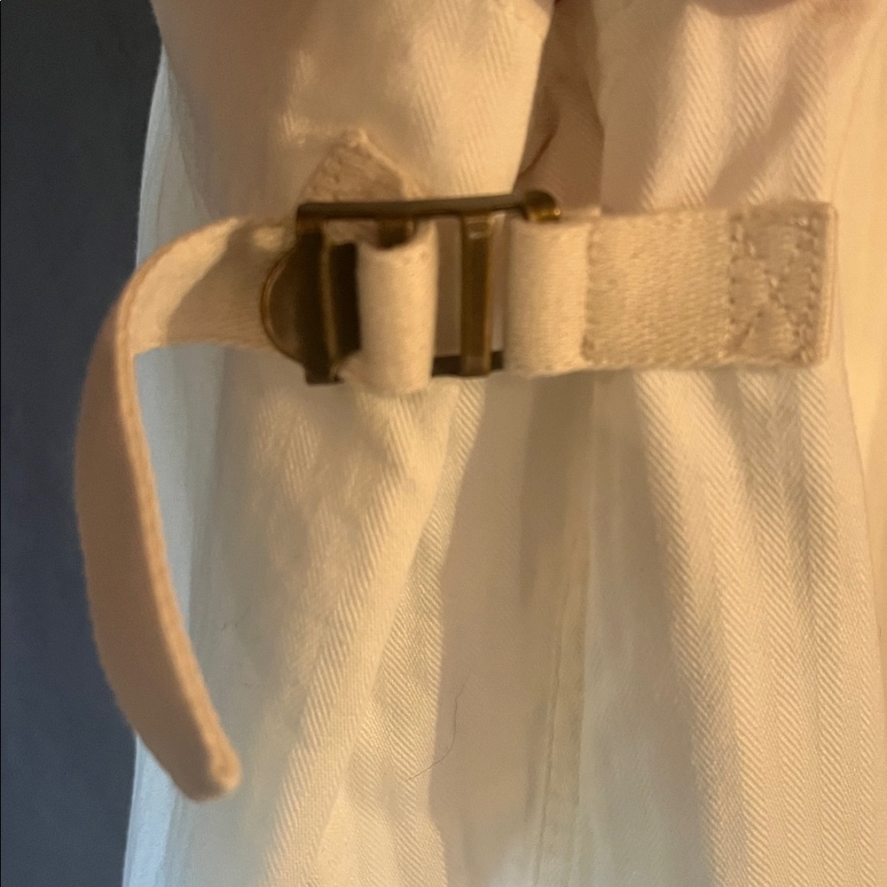 Chimala Women's White Denim Overalls - Picture 3 of 4